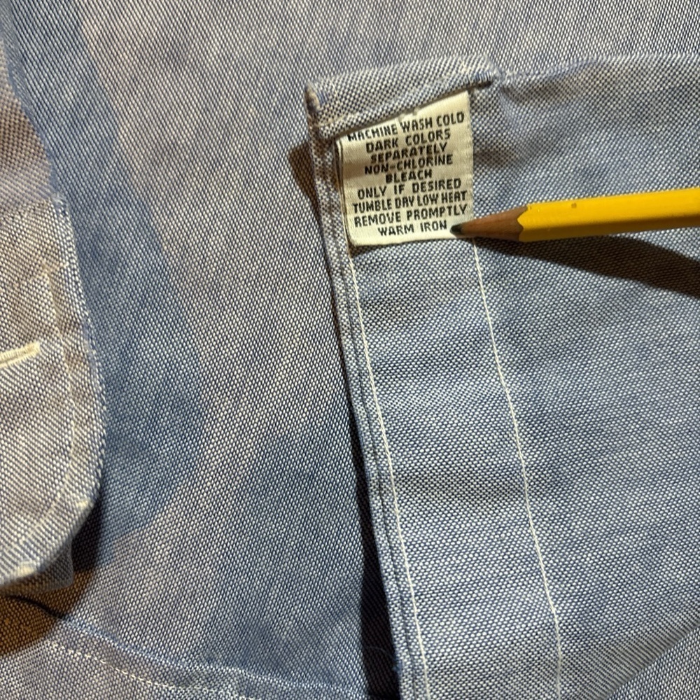 VTG Y2K Chaps Ralph Lauren Blue Oxford OCBD Shirt 15.5 32/33 Button-Down - Picture 5 of 7